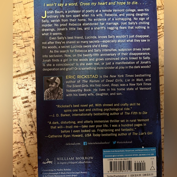 🔥4/$25 book deal🔥 What Remains of Her by Eric Rickstad - Picture 2 of 2